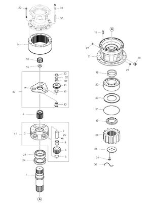 130401-00026 130401-00026A K1004037A DX255LC DX255LC DX260 Swing REDUCTION GEAR untuk DOOSAN